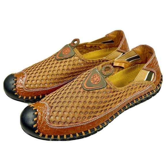 Clohoo Other - New CLOHOO Mesh Breathable Lightweight Beach Vacation Brown Loafer Men Sz 10